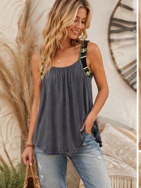 **NWT** Free People Top Embroidered/Bedazzled Straps